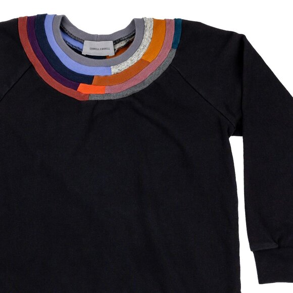 Correll Correll Black & Multicolor Mosaic Sweatshirt Size Small Unisex